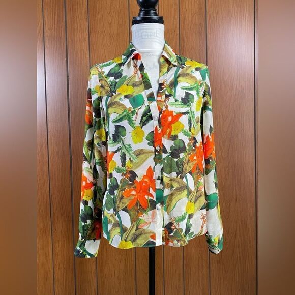 Alice + Olivia Silk Button-Down Shirt size S - Picture 5 of 15